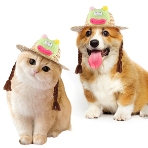 Accesorio para mascotas, divertido sombrero de paja, perros pequeños y medianos, bonitos sombreros para perros, Mini sombrero de paja para mascotas y gatos - Product Image 1
