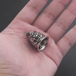 Collier Pendentif Tigre Vintage en Acier Inoxydable pour Homme, Style Motard Punk, avec Cloche Rétro et Émail Coulé, Fabrication Artisanale - Product Image 6