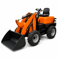 Mini-chargeuse sur pneus électrique personnalisable avec godet frontal et accessoires optionnels pour l'agriculture et les travaux de terrassement