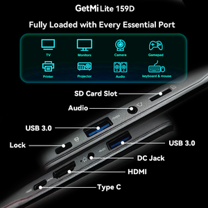 Getmi Lite 157D แล็ปท็อปสำหรับเล่นเกม15นิ้ว AMD 3500U R5 16GB DDR4 1TB SSD Win11 Pro 65W PD ชาร์จเร็ว ordinateur แบบพกพา - Product Image 3