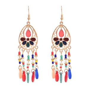 New Fashion Bohemian Tassel Earrings Suitable For Women's Multi-bell Color Personality Jewelry Birthday Gift
