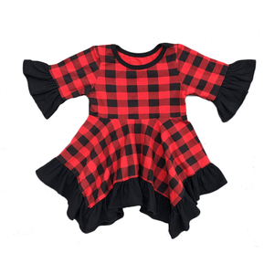 Commercio all'ingrosso boutique di vestiti del bambino di Natale buffalo plaid autunno bambini vestiti da partito indossare per ragazze - Product Image 5