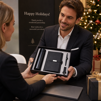 Coffret Cadeau d'Affaires avec Thermos, Carnet, Stylo, Clé USB, Boîte Cadeau d'Entreprise Premium, Logo Personnalisé pour Client Exécutif