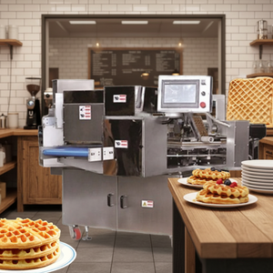 Machine à gaufres automatique en acier inoxydable et four de cuisson pour la fabrication de cornets de crème glacée, haute capacité 1000 pièces/heure - Product Image 2