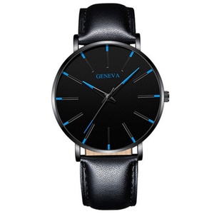 Montre pour homme ultra-fine avec bracelet en maille d'alliage, montre-bracelet à quartz simple, montre pour homme élégante et tendance, vente en gros - Product Image 5