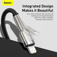 Pour Baseus Cafule Series Câble de données en métal Type-C vers iP PD 20W USB vers iP 2.4A Câble de charge rapide pour iPhone
