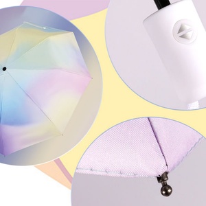 Good Quality 3 Fold Windproof Automatic Button Control Iridescent Color Thermal Transfer Printing Travel <b>Umbrella</b> - Product Image 2