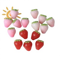 Lot de 20 mini-breloques 3D en résine, mignonnes, motif fruits fraises, pour bijoux, coques d'iPhone, cuisine, aliments, jouets en pâte à modeler pour enfants