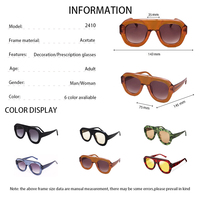 Lunettes de soleil carrées en acétate européennes et à la mode Lunettes de soleil en acétate rétro vintage unisexe en gros