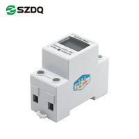 Compteur d'énergie numérique LCD monophasé à deux fils sur rail DIN électrique, compteur de puissance AC 220V 50Hz, précision de 1,0%, 60A industriel