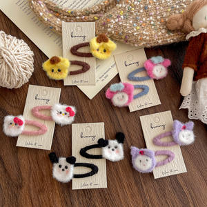 Nuevos pasadores de pelo de ganchillo de peluche con diseño de dibujos animados <span class=keywords><strong>para</strong></span> niñas, bonitos y dulces, accesorios <span class=keywords><strong>para</strong></span> el cabello y la cabeza - Product Image 1
