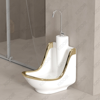 Vente en gros de produits musulmans pour salle de bain Wudu Mate Friendly Ablution Or Lavabo en céramique Prix de l'évier avec lavage des pieds à vendre