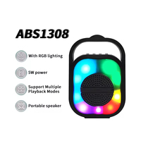 Haut-parleur portable d'extérieur 5.0 avec lumière LED RGB, son stéréo HIFI, subwoofer, radio FM, AUX, TF/USB, 5W, en plastique, autonomie 3-5 heures