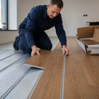 Plancher chauffant électrique en aluminium compatible rénovation moderne - Installation directe sans démolition, 1-2,8 cm d'épaisseur, thermostat intelligent WiFi, IPX7