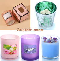 Porte-bougies en verre personnalisés avec couvercle en bambou pour la fabrication de bougies de Noël, décorations pour la maison, 8 oz, 90 ml, 40 ml, 300 ml, 540 ml