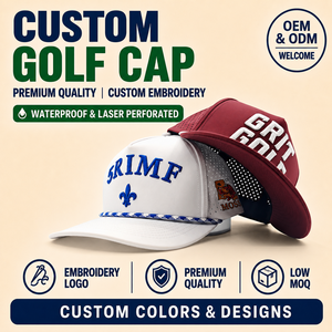 Gorra de Golf Impermeable de 5 Paneles de la Colección Premium, Logotipo Bordado Personalizado, MOQ Bajo, Acabado Sin Costuras, Transpirable - Product Image 1