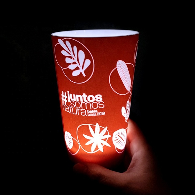 Custom logo 14oz LED Light Plastic Juice Cup Reusable Recyclable Plastic Drink Cups for Ramadan Graduation Parties Night Clubs