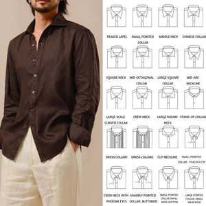 OEM camicie da lavoro di alta qualità da <span class=keywords><strong>uomo</strong></span> in <span class=keywords><strong>lino</strong></span> traspirante con colletto a punta da lavoro Casual banchetto di nozze da ballo antirughe per la primavera - Product Image 6