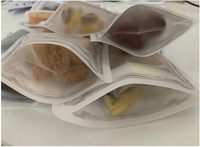 Sachet Doypack transparent biodégradable en PE, à fond plat, avec fermeture zip, imprimé à l'eau, vierge, pour sucre en conserve