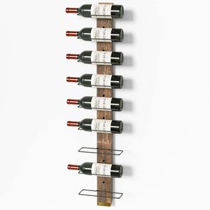 Support de rangement pour vin en bois pour la <span class=keywords><strong>cuisine</strong></span>, <span class=keywords><strong>porte</strong></span>-bouteilles mural en bois de pin et métal - Product Image 1