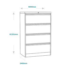 Wholesale Metal Lateral Filling Cabinet Office Storage Cabinet 4 Wide Drawer Cabinet Steel Drawer