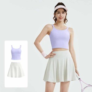 Logo Design personnalisé avant femmes Tennis sport costume doux respirant séchage rapide Anti-éblouissement gilet jupe courte vêtements - Product Image 1