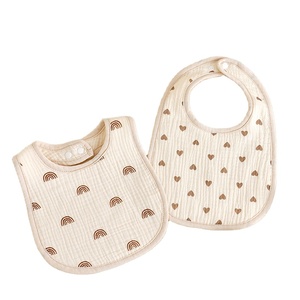 Baberos Profesionales para Bebé, 100% Algodón Muselina, con Cierre a Presión, 6 Capas, Súper Suaves, Forma de U, para Recién Nacidos, para Comer y Babear - Product Image 1