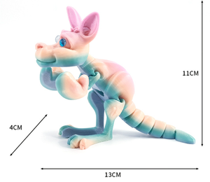 Figura de Canguro Articulado Impreso en 3D, de PLA de Seda Multicolor, Juguete Antiestrés con Articulaciones Flexibles, Estatua Australiana, Regalo - Product Image 2