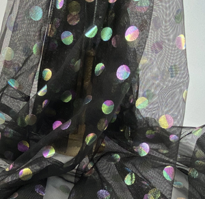 Film de gaufrage à chaud en maille à <span class=keywords><strong>pois</strong></span> bronzés, gaufrage laser, film de gaufrage à chaud coloré, maille de gaufrage colorée, jupes pour filles, tissu en maille coloré - Product Image 5