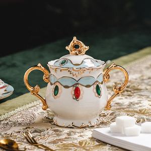 Juego de café Diamond Relief Afternoon Tea Cerámica Descuento Promoción Caja de color Europea Taza de café de porcelana de cerámica Nórdica - Product Image 4