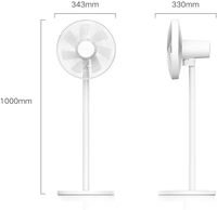 Ventilador de Pedestal Inteligente Mi Smart Standing Pedestal Fan 2 Lite, de Plástico, con Control por Voz Mediante Aplicación, 18W, Clase A+, Eficiencia Energética, Altura Ajustable, Cuatro Velocidades
