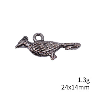 Ciondolo a forma di cucù in argento antico 24x14mm 1.3g, accessorio per gioielli fai da te, vendita diretta dalla fabbrica - Product Image 3