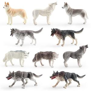 Modello decorativo da scrivania Xinhen di animali selvatici: lupo nero, marrone, grigio, bianco, husky, simulazione transfrontaliera - Product Image 1