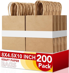 Bolsas de Papel Kraft Blancas al por Mayor con Asas Retorcidas 8x4.5x10, Bolsas de Regalo para Compras al por Mayor, Embalaje con Logotipo Personalizado para Comercios Minoristas - Product Image 1