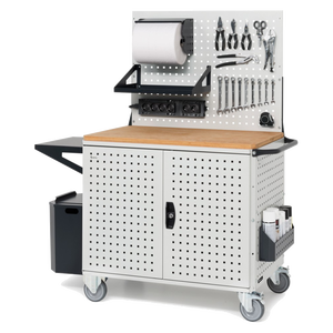 Clever10 mensola in legno carrello con ruote pannelli ripiano aggiuntivi coppia di porte pareti perforate-carrelli e carrelli a mano - Product Image 1