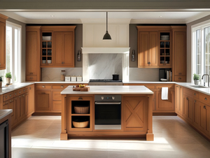 Ensemble de cuisine en marbre, armoire de cuisine avec un grand espace de rangement, armoire de cuisine sur mesure, fabricant de bois massif - Product Image 3