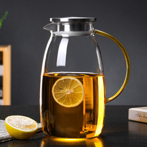 <b>Tea</b> & Fruit <b>Infusion</b> Pitcher Large Capacity Glass Jug With Lid And Handle For Cold Drinks Summer Use - Product Image 1