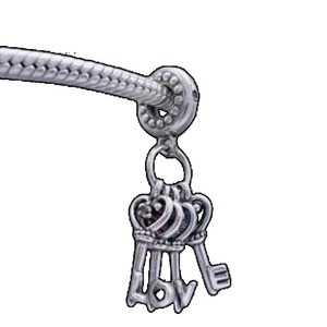 Colgante de Plata 925 con Circonita y Perla de Agua Dulce, Diseño de Corazón, Llave y Flor, Lujoso, DIY, Regalo Festivo, Joyería de Moda para Mujer - Product Image 5