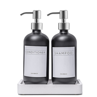 En gros, Distributeur de savon liquide pour les mains en verre de 16 oz avec pompe pulvérisatrice, pour hôtel, fixation murale