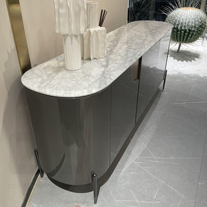 Gainsville muebles de forma ovalada casa sala de estar comedor Buffet gabinetes pintura de lujo aparador chino de madera con patas de Metal - Product Image 2