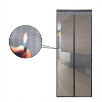 Moustiquaire magnétique en fibre de verre autocollante pour porte, rideau anti-insectes magnétique