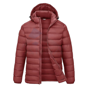 Factory Direct Men's Vintage Winter <b>Denim</b> Embroidered Insulated Puffer <b>Jacket</b> Detachable Hood <b>Lightweight</b> Water Resistant - Product Image 1