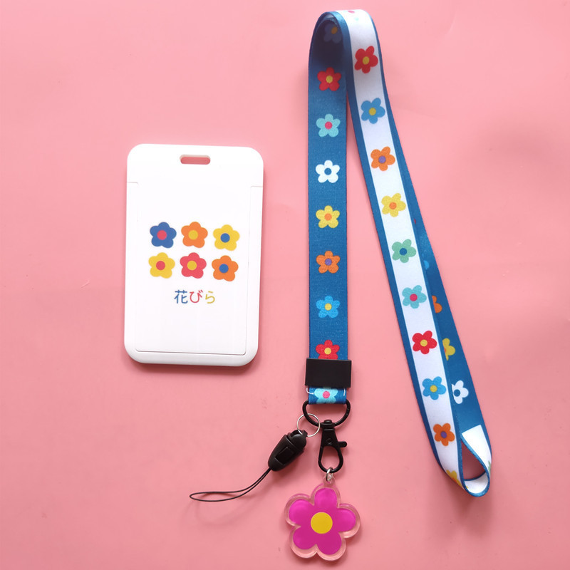 Fashion Flowers High Quality ABS Plastic Badge ID Card Case Holder Student Name Tag Cards Cover With Lanyards Wholesale Custom Image 5
