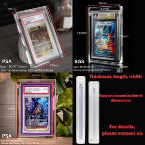 Carte graduée en acrylique à aimant personnalisé Dalle de collection Vitrine en acrylique pour <span class=keywords><strong>PSa</strong></span> CGC BGS TCG Carte de classement Protecteur de dalle - Product Image 2
