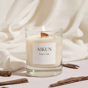 Juego de Velas Aromáticas Orgánicas AIKUN en Frascos de Vidrio Rectos, Frascos de Vidrio para Decoración del Hogar y la Oficina - Product Image 4