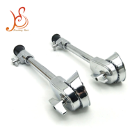 Supports de grosse caisse (2 pièces) en métal chromé avec pieds en caoutchouc, réglables, pour batterie de jazz