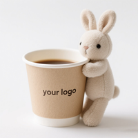 Décoration de tasse à café d'animal en peluche de mini peluche personnalisée de quantité minimale de commande bas avec Velcro