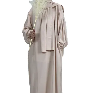 2023 Hot Selling Hijab Dress Nida Jilbab Free Size Bat Sleeves Muslim Women Prayer Dress Closed Abaya Islamic Clothing