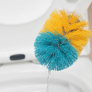Toilet <b>Brush</b> Set With Liquid Filling <b>Long</b> <b>Handle</b> Durable Round Ergonomic Design For Cleaning Crevices White And Teal Color - Product Image 4