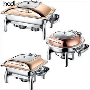 Ensemble buffet d'hôtel <span class=keywords><strong>de</strong></span> haute qualité chauffe-aliments hydraulique <span class=keywords><strong>de</strong></span> 6 litres couvercle en verre acheter en ligne cuisine traiteur plats à réchauffer style lux - Product Image 6